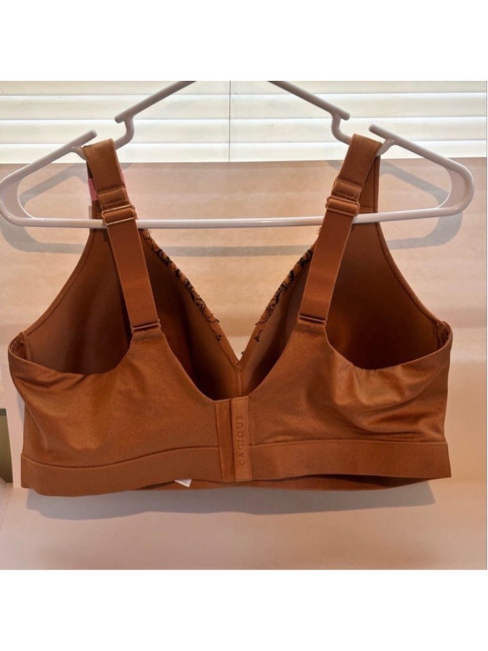 Women's Cacique 40DD Brown & Black Lace Comfort Bliss No-Wire Bra - Picture 3 of 6